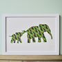 Personalised Baby Elephant And Mother Artwork, thumbnail 2 of 12
