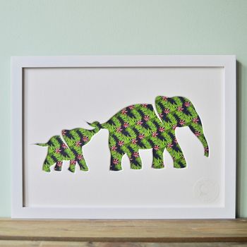 Personalised Baby Elephant And Mother Artwork, 2 of 12