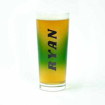 Personalised Blue Spray Printed Pint Glass, 3 of 7