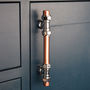 Copper And Chrome Pull Handle T Shaped, thumbnail 1 of 10