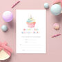 10 Party Invites Rainbow Cupcake, thumbnail 2 of 3