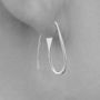 Sterling Silver Small Paperclip Earrings, thumbnail 2 of 3