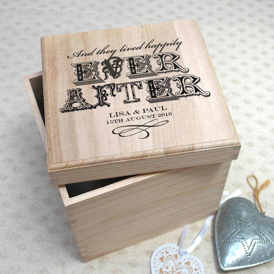 Personalised Wedding Memory Box By Letterfest Notonthehighstreet Wooden They Lived Hily Ever After Keepsake Box