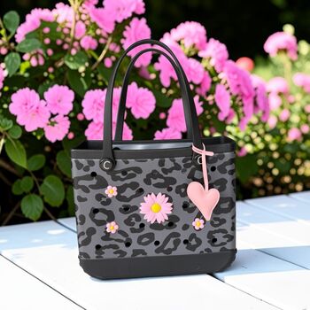 Stylish Leopard Print Shopper/ Beach Bag, Accessorise With Charms/ Keyring’s, 4 of 12