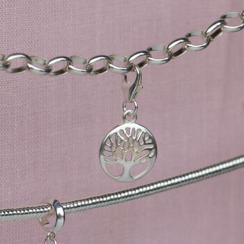 Sterling Silver Circle Tree Of Life Charm, 3 of 7