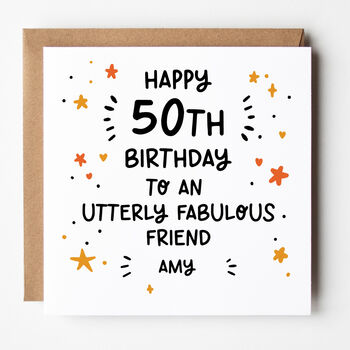 Utterly Fabulous X Personalised 50th Birthday Card You Choose, 2 of 7