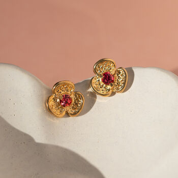 Flower And Pink Crystal Necklace And Earrings Set, 2 of 6