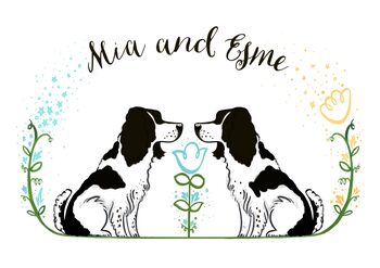 Two Springer Spaniels Personalised Dogs Gift Print, 4 of 4