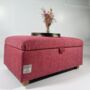 Coffee Table Footstool With Storage In Red Herringbone, thumbnail 3 of 3