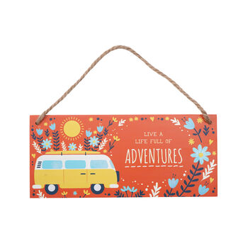 'Live A Life Full Of Adventures' Wooden Hanging Sign, 3 of 3