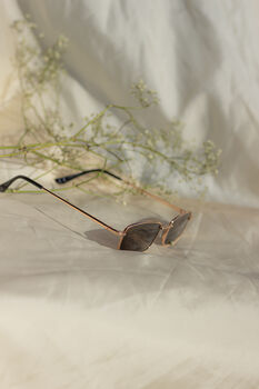 Brown Rectangle Wire Frame Sunglasses, 2 of 6