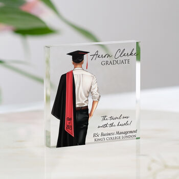 Personalised Graduation Gift Block For Him, 2 of 6