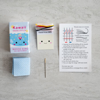 Kawaii Mouse King Mini Cross Stitch Kit, 4 of 8
