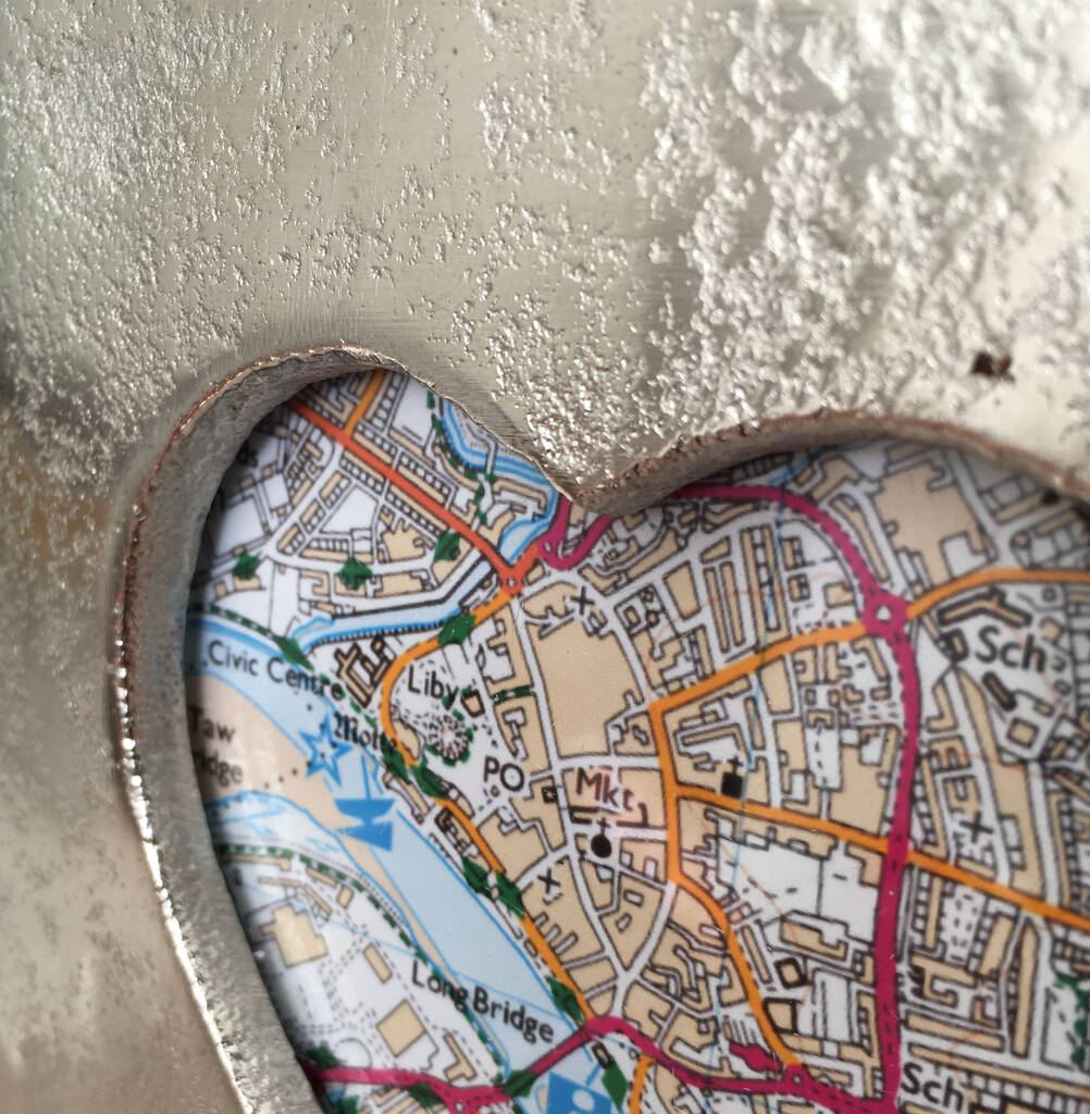 Personalised Metal Framed Map Print By Over &amp; Over