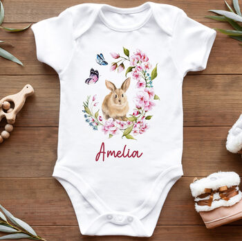 Personalised My First Easter Floral Bunny T Shirt Gift, 12 of 12
