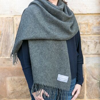 Merino Wool Check And Plain Extra Wide 70cm Scarves, 11 of 12