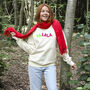 Neon Rainbow Fa La La Christmas Sweatshirt Jumper, thumbnail 2 of 6