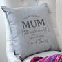 Personalised Best Mum Piped Cushion, thumbnail 1 of 4