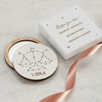 Personalised Star Sign Zodiac Pocket Mirror, 8 of 10
