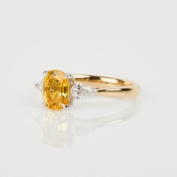 18ct Gold Yellow Sapphire And Diamond Engagement Ring, 3 of 6