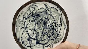 Large Ceramic Platter With Metallic Rim, 2 of 12