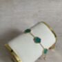 18 K Green Gold Plated Five Leaf Clover Bracelet, thumbnail 2 of 6