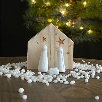 Mini Porcelain Nativity Set In Box, 2 of 3