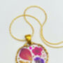 Dangle Earrings With Rose Petals And Gold Leaf, thumbnail 4 of 11