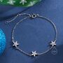 Sterling Silver Tiny Cz Flower Bracelet, thumbnail 1 of 12