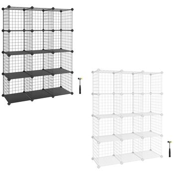 Twelve Cube Wire Grid Storage Shelving Unit, 8 of 9