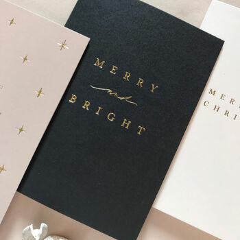 Blush, Navy And White Luxury Gold Foil Christmas Cards, 4 of 7