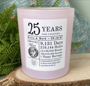 Personalised 25th Anniversary Years And Counting Candle, 3 of 11