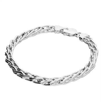 Mens Sterling Silver Wheat Chain Bracelet, 4 of 8