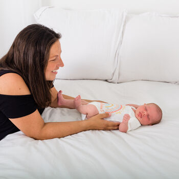 Personalised First Mother's Day Bodysuit Babygrow Rainbow, 4 of 10