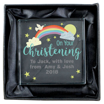 Personalised On Your Christening Rainbow Crystal Block, 3 of 3