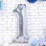 Silver Any Age Foil Number Birthday Balloon, thumbnail 5 of 5