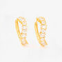 Nami 18 K Gold Plated Cz Stone Wave Earrings, thumbnail 3 of 5