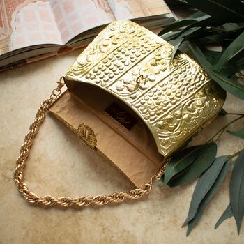 Ramisha Gold Brass Clutch, 2 of 3