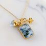 'The Trio' K2 And Aquamarine Gold Plated Necklace, thumbnail 2 of 9