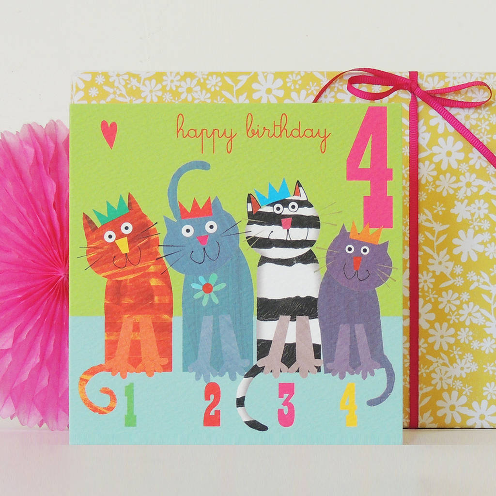 Happy Birthday Cats Four Card By Kali Stileman Publishing ...