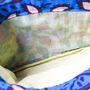 Fair Trade Wristlet Clutch Bag With Strap, Handmade Blue Red Phone Purse Wallet, thumbnail 6 of 10