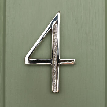 Premium Floating Engraved House Numbers In Nickel Finish, 10 of 12