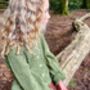 The Kids Hand Knitted Olive Green Eyelet Cardigan, thumbnail 3 of 4