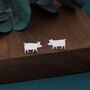 Cute Little Pig Stud Earrings In Sterling Silver, thumbnail 2 of 12