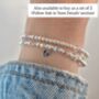 Sterling Silver April Crystal Beaded Bracelet: April Birthstone, Personalised Heart Charm, thumbnail 5 of 6