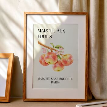 French Fruit Market Art Print Poster, France, Fruit, Apple, Hand Drawn, 3 of 4