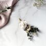 White Flower And Preserved Eucalyptus Boutonniere, thumbnail 3 of 6