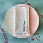 Set Of Six Embroidered Festive Phrase Napkins, thumbnail 5 of 12