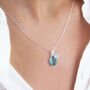 Semi Precious Birthstone And Leaf Initial Necklace, thumbnail 1 of 9