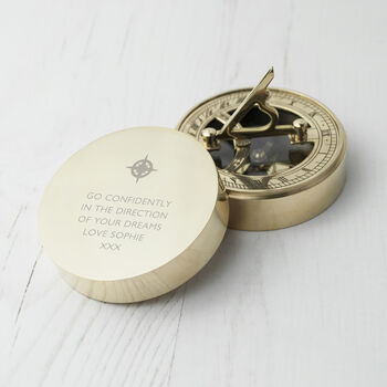 Personalised Iconic Adventurer's Sundial Compass, 5 of 9
